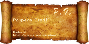 Poppera Izsó névjegykártya